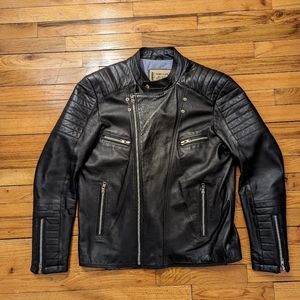 Men's M 100% Leather Motorcycle Jacket - Marco Piel